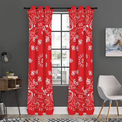 Red Paisley Bandana Print Curtain