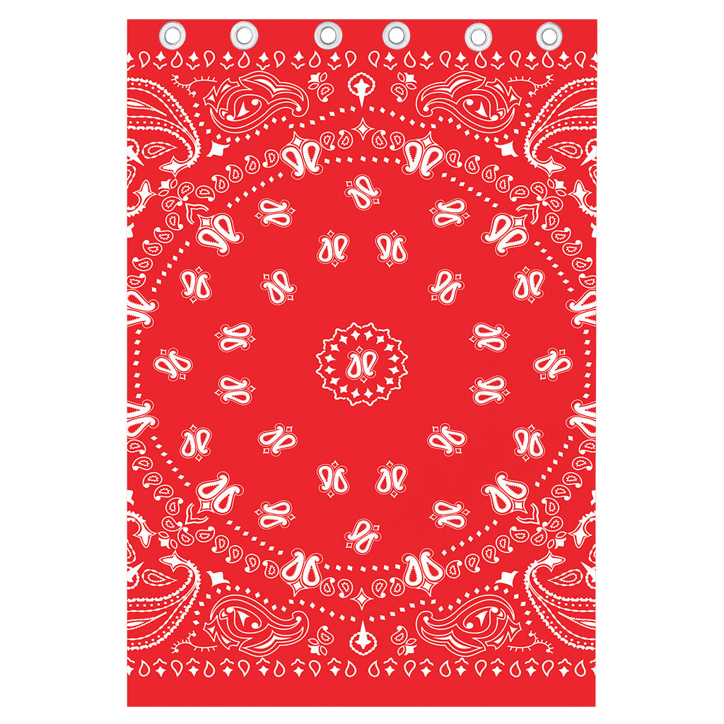 Red Paisley Bandana Print Curtain