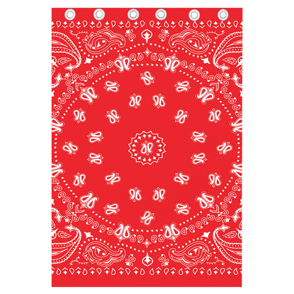 Red Paisley Bandana Print Curtain