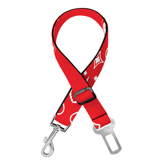 Red Paisley Bandana Print Dog Seat Belt