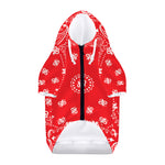 Red Paisley Bandana Print Dog Zip Up Hoodie