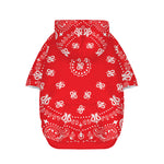 Red Paisley Bandana Print Dog Zip Up Hoodie