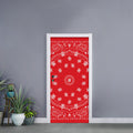 Red Paisley Bandana Print Door Sticker