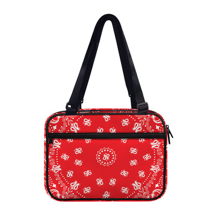 Red Paisley Bandana Print Double Strap Bible Bag