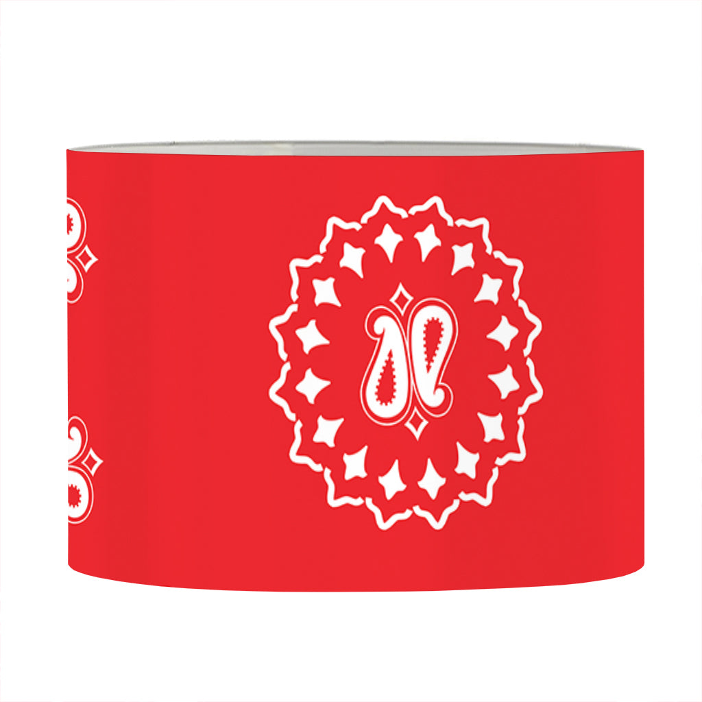 Red Paisley Bandana Print Drum Lamp Shade