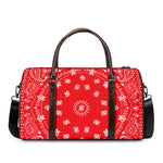 Red Paisley Bandana Print Duffle Bag