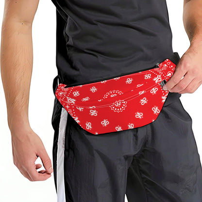Red Paisley Bandana Print Fanny Pack