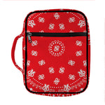 Red Paisley Bandana Print Front Pocket Bible Bag