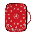 Red Paisley Bandana Print Front Pocket Bible Bag