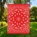 Red Paisley Bandana Print Garden Flag