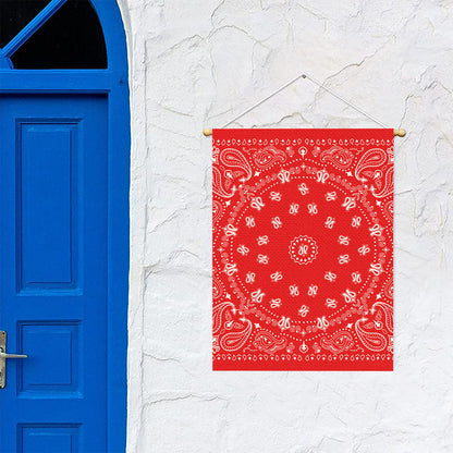 Red Paisley Bandana Print Garden Flag