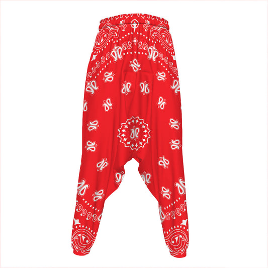 Red Paisley Bandana Print Hammer Pants