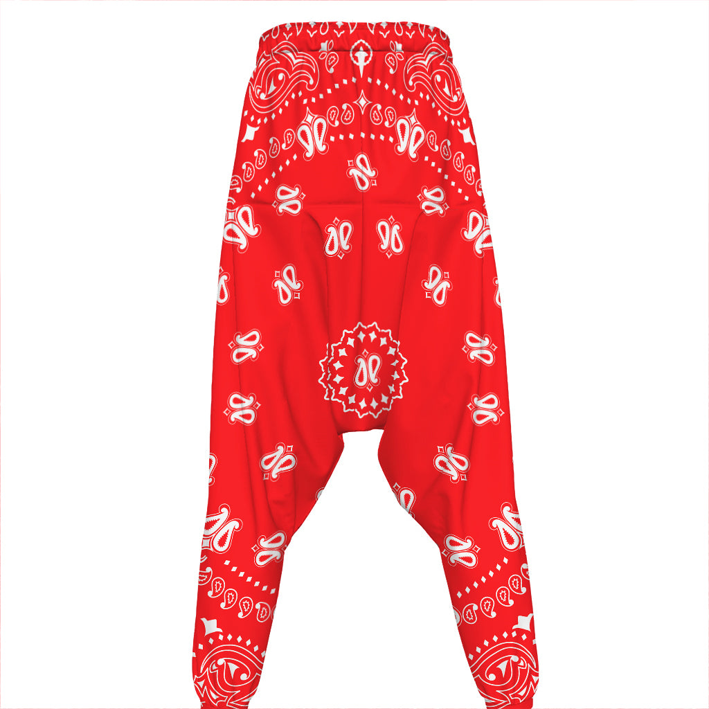 Red Paisley Bandana Print Hammer Pants