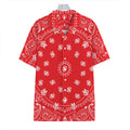 Red Paisley Bandana Print Hawaiian Shirt