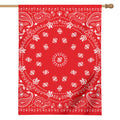 Red Paisley Bandana Print House Flag