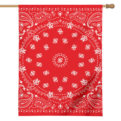 Red Paisley Bandana Print House Flag