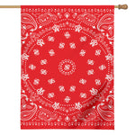 Red Paisley Bandana Print House Flag