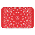 Red Paisley Bandana Print Indoor Door Mat