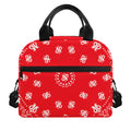 Red Paisley Bandana Print Insulated Lunch Bag