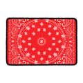 Red Paisley Bandana Print Kitchen Mat
