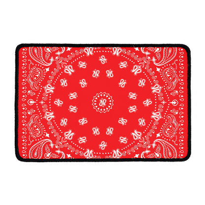 Red Paisley Bandana Print Kitchen Mat