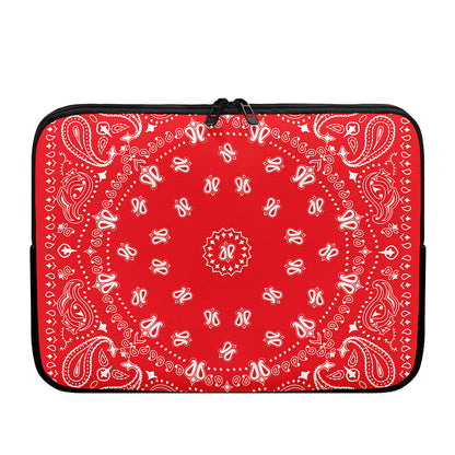 Red Paisley Bandana Print Laptop Sleeve