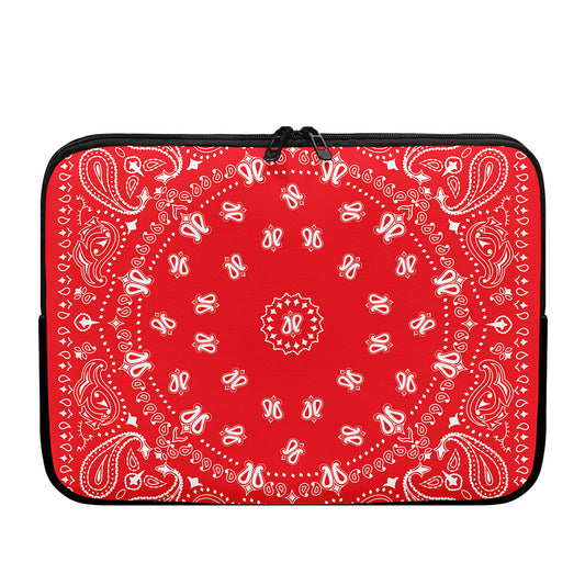 Red Paisley Bandana Print Laptop Sleeve