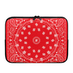 Red Paisley Bandana Print Laptop Sleeve