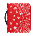 Red Paisley Bandana Print Leather Bible Cover