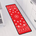 Red Paisley Bandana Print Long Kitchen Mat