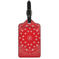 Red Paisley Bandana Print Luggage Tag