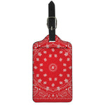 Red Paisley Bandana Print Luggage Tag