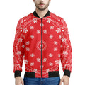 Red Paisley Bandana Print Men's Bomber Jacket