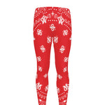 Red Paisley Bandana Print Men's leggings