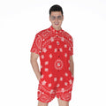Red Paisley Bandana Print Men's Romper