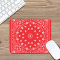 Red Paisley Bandana Print Mouse Pad