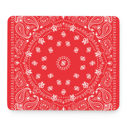 Red Paisley Bandana Print Mouse Pad