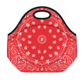 Red Paisley Bandana Print Neoprene Lunch Bag
