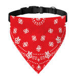 Red Paisley Bandana Print Over The Collar Dog Bandana