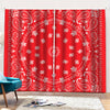 Red Paisley Bandana Print Pencil Pleat Curtains