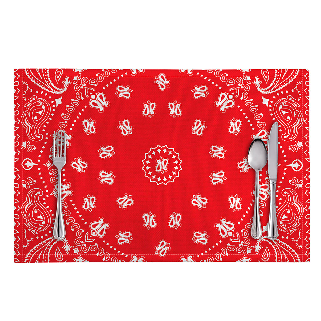 Red Paisley Bandana Print Placemat
