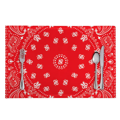 Red Paisley Bandana Print Placemat