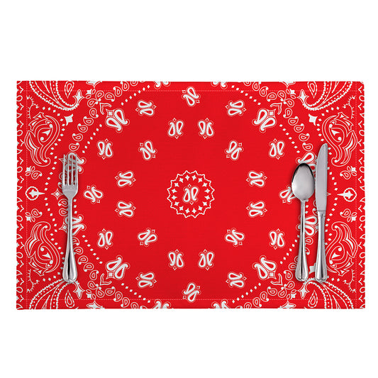 Red Paisley Bandana Print Placemat