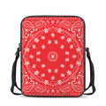 Red Paisley Bandana Print Rectangular Crossbody Bag