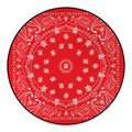 Red Paisley Bandana Print Round Floor Mat
