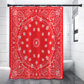 Red Paisley Bandana Print Shower Curtain