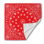 Red Paisley Bandana Print Silk Bandana