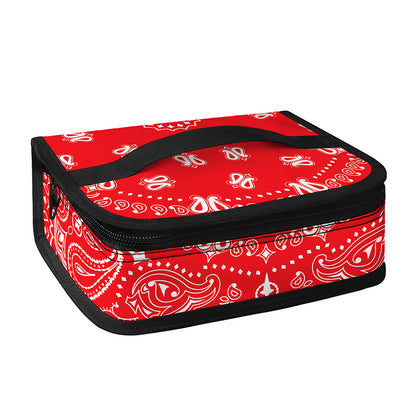 Red Paisley Bandana Print Small Lunch Bag