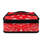 Red Paisley Bandana Print Small Lunch Bag