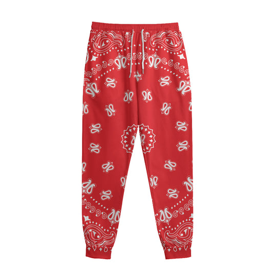 Red Paisley Bandana Print Sweatpants